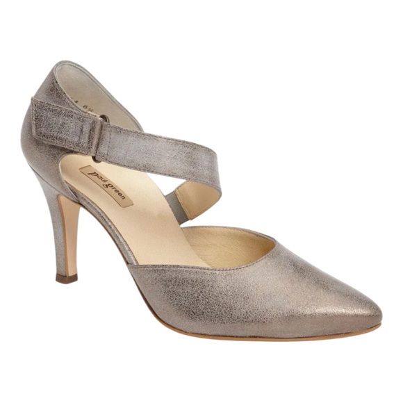 Paul Green | Desire Taupe Shimmery‎ Metallic Suede Leather Heels - Picture 1 of 9
